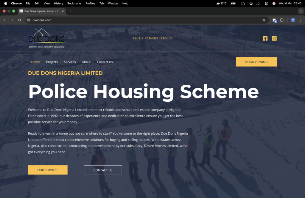 Porfolio website (duedons.com)